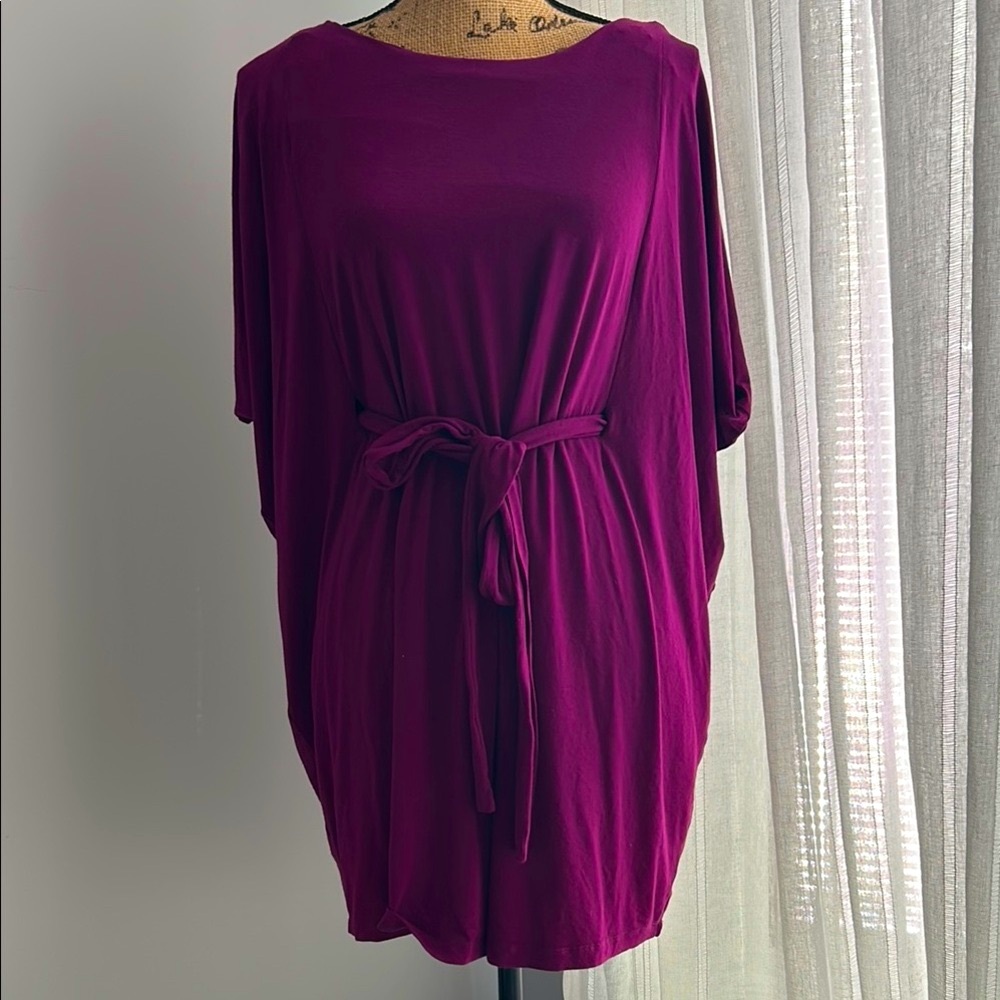 Betsey Johnson Purple Tie butterfly style Front Midi Dress
